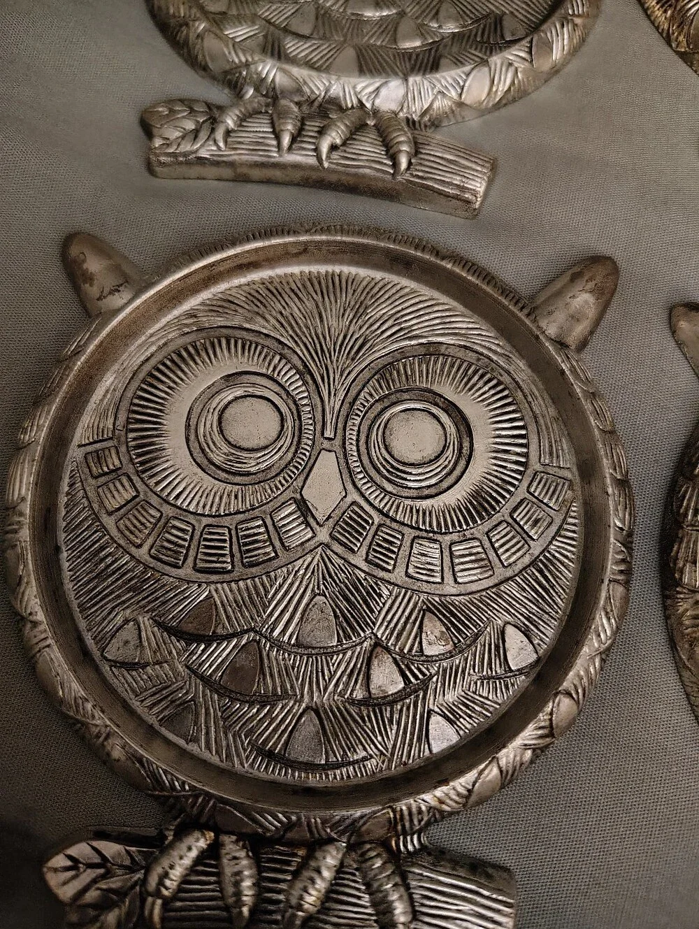 Vintage Style Tan Owl Coasters Set of 6